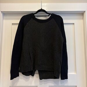 Madewell Black and Gray Crew Neck Sweater